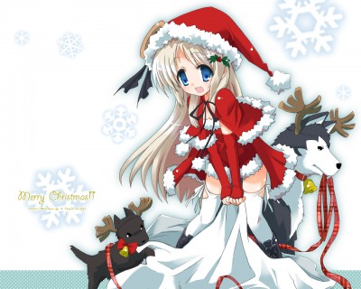 Konachan.com - 42784 christmas little_busters! noumi_kudryavka santa_hat santa_outfit.jpg