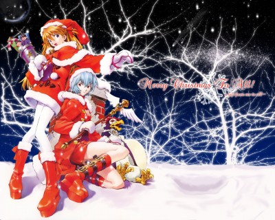 Konachan.com - 62 ayanami_rei boots christmas mittens neon_genesis_evangelion penpen sadamoto_yoshiyuki snow soryu_asuka_langley winter.jpg