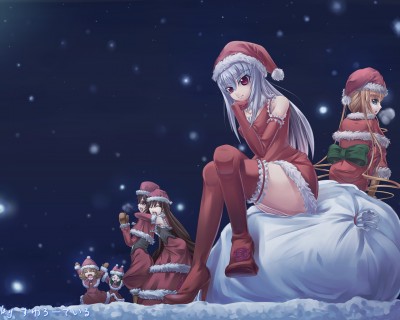 Konachan.com - 64715 christmas rozen_maiden santa_costume shinku souseiseki suigintou suiseiseki thighhighs.jpg